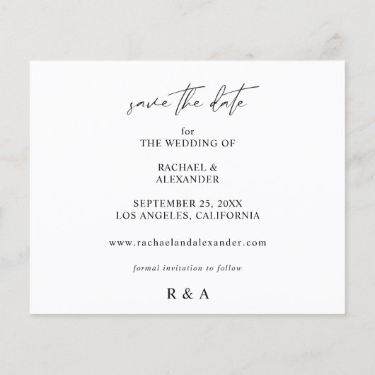 Papier Budget Moderne Chic Photo Horizontal Enregistrer l (Dos)