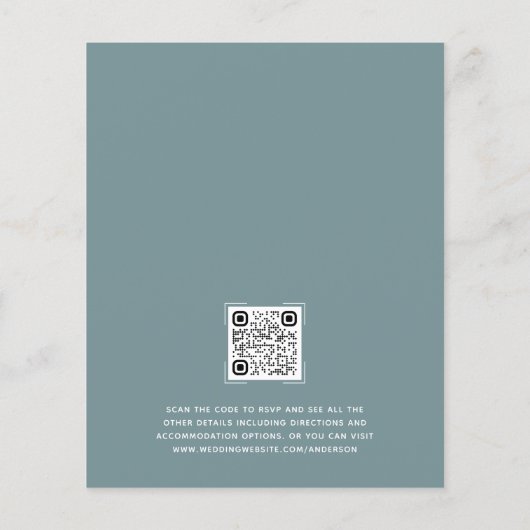 Papier Budget Moderne Code QR Faire-part de mariage (Dos)