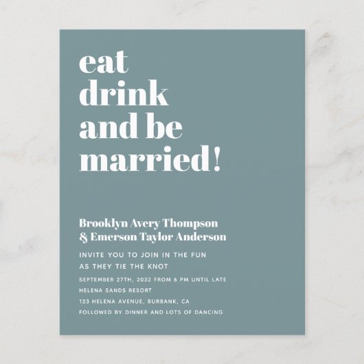 Papier Budget Moderne Code QR Faire-part de mariage (Devant)