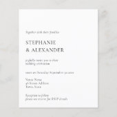 Papier Budget Moderne Code QR Texte Faire-part de mariage (Devant)