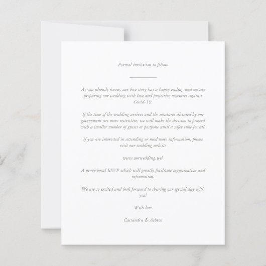 Papier Budget Moderne Coeur 3 Photos Romantique Mariage (Dos)