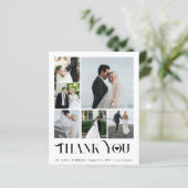 Papier Budget moderne collage multiphoto mariage merci (Debout devant)