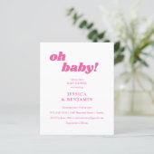 Papier Budget Moderne Cute Rose Baby shower Invitation (Debout devant)