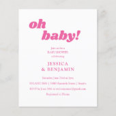 Papier Budget Moderne Cute Rose Baby shower Invitation (Devant)