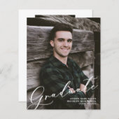 Papier Budget Moderne Deux Faire-part de graduation photo (Devant / Derrière)