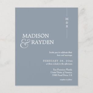 Papier Budget moderne Dusty Blue Monogram Mariage photo