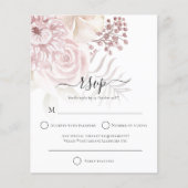 Papier Budget Moderne Dusty Rose Florals Mariage RSVP (Devant)