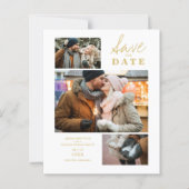 Papier Budget Moderne Effet doré 3 Photos Mariage (Devant)