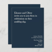 Papier Budget Moderne Élégant Faire-part de mariage bleu  (Devant / Derrière)