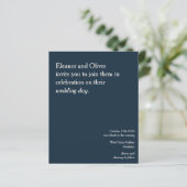 Papier Budget Moderne Élégant Faire-part de mariage bleu  (Debout devant)