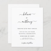 Papier Budget moderne élégant faire-part de mariage simpl (Devant / Derrière)