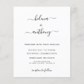 Papier Budget moderne élégant faire-part de mariage simpl (Devant)