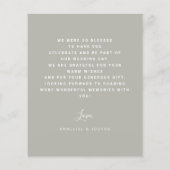 Papier Budget moderne élégant mariage photo merci (Dos)