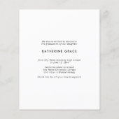 Papier BUDGET Moderne Élégant Pink Script Graduation Phot (Dos)