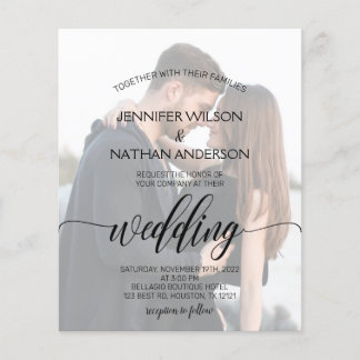 Papier Budget Moderne Élégante Calligraphie Mariage photo
