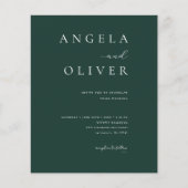 Papier Budget moderne Emerald Faire-part de mariage vert (Devant)