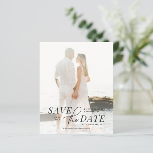 Papier Budget moderne Enregistrer la date Texte sur photo (Debout devant)