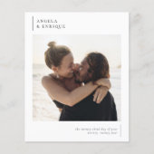 Papier Budget moderne et minimaliste Mariage photo romant (Devant)