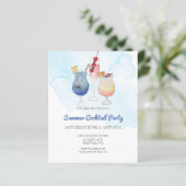 Papier Budget Moderne Été Cocktail Invitations (Debout devant)