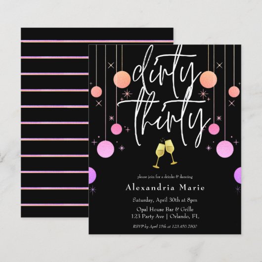 Papier Budget Moderne Étincelle "Sale Trentaine" 30e Anni (Devant / Derrière)