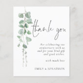 Papier Budget Moderne Eucalyptus Anniversaire Merci (Devant)