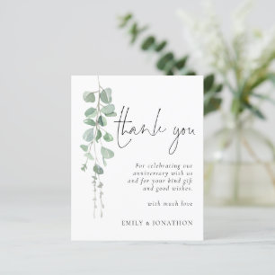 Papier Budget Moderne Eucalyptus Anniversaire Merci