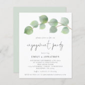 Papier Budget Moderne Eucalyptus Engagement Invitation (Devant / Derrière)