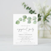 Papier Budget Moderne Eucalyptus Engagement Invitation (Debout devant)