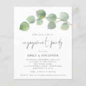 Papier Budget Moderne Eucalyptus Engagement Invitation (Devant)