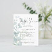 Papier Budget Moderne Eucalyptus Invitation à la douche n (Debout devant)