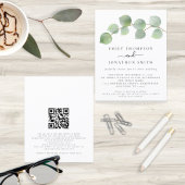 Papier Budget Moderne Eucalyptus QR Code Mariage Invitati