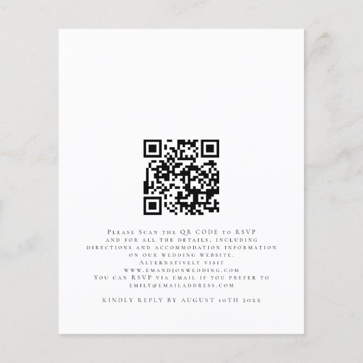 Papier Budget Moderne Eucalyptus QR Code Mariage Invitati (Dos)