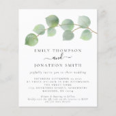 Papier Budget Moderne Eucalyptus QR Code Mariage Invitati (Devant)