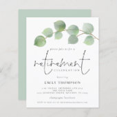 Papier Budget Moderne Eucalyptus Retraite Invitation (Devant / Derrière)