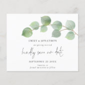 Papier Budget Moderne Eucalyptus Script Enregistrer La Da (Devant)