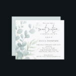 Papier Budget Moderne Eucalyptus Sweet sixteen Invitation<br><div class="desc">Invitation moderne de Sweet sixteen Eucalyptus. Un prix économique PETIT 4, 5 po x 5, 6 po alternatif. Disponible dans un STOCK CARTE SEMI GLOSS 110 lb qui est l'option par défaut (plus épais pour les invitations), OU un STOCK PAPIER THINNER SATIN FINISH 80 lb (idéal pour les enceintes). Les...</div>
