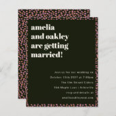 Papier Budget moderne Faire-part de mariage de point noir (Devant / Derrière)