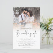 Papier Budget moderne Faire-part de mariage de script pho (Debout devant)