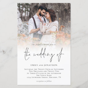 Papier Budget moderne Faire-part de mariage de script pho