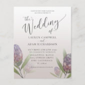 Papier Budget Moderne Faire-part de mariage Floral Violet (Devant)