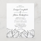 Papier Budget Moderne Faire-part de mariage Florale (Devant)