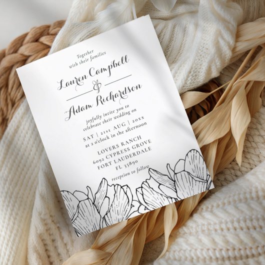 Papier Budget Moderne Faire-part de mariage Florale