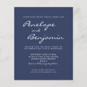 Papier Budget Moderne Faire-part de mariage photo bleu ma (Devant)