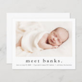 Papier Budget moderne Faire-part de naissance photo bébé (Devant / Derrière)