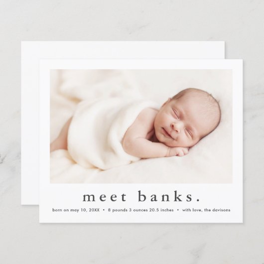 Papier Budget moderne Faire-part de naissance photo bébé (Devant / Derrière)