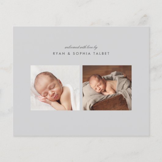 Papier Budget moderne Faire-part de naissance photo bébé (Dos)