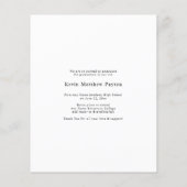 Papier Budget Moderne Faire-part du Parti Graduation (Dos)