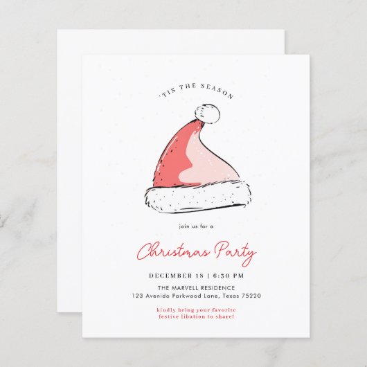 Papier Budget Moderne Festive Santas Casquette fête de No (Devant / Derrière)