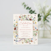 Papier Budget Moderne Fleur sauvage Memorial Invitation (Debout devant)
