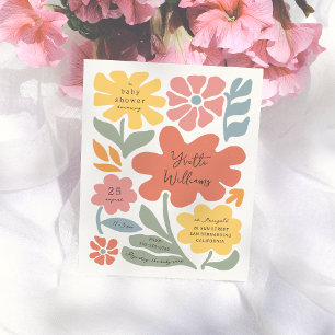 Papier Budget Moderne Fleurs Baby shower illustré